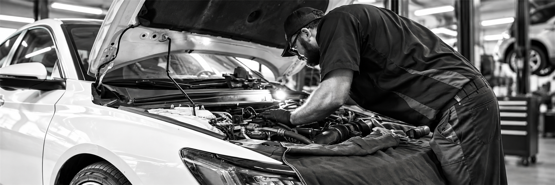 Clarke Automotive technician performing professional auto repair in Brandon Florida